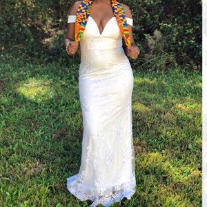 Long off shoulder dress